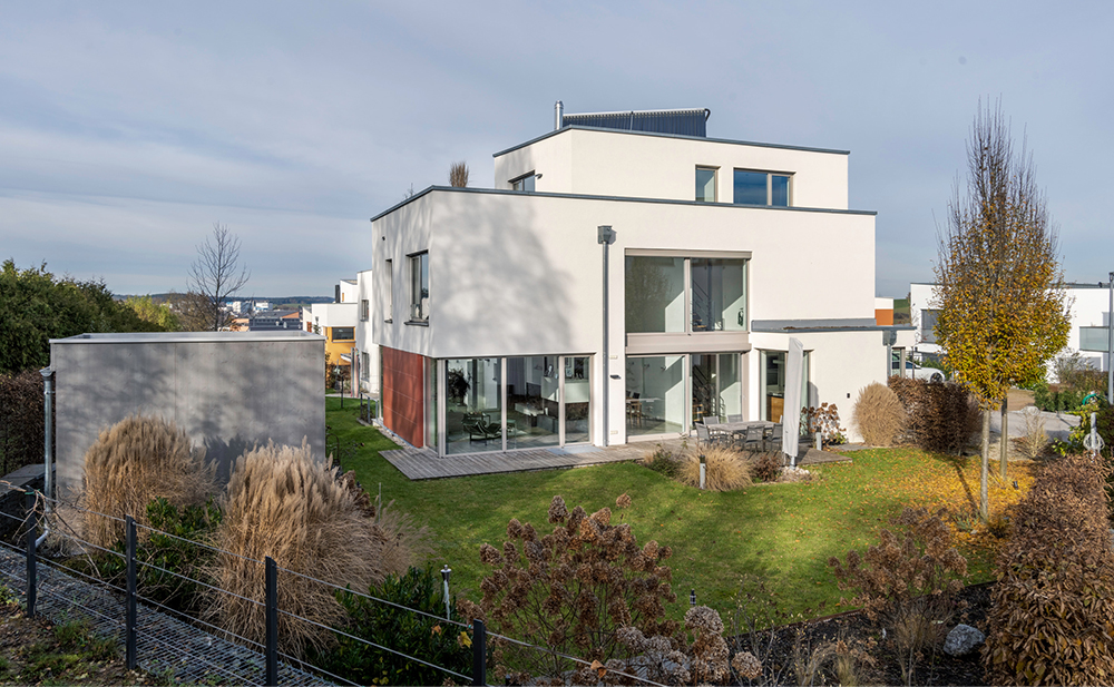 Außenperspektive Garten Einfamilienhaus in Pfaffenhofen