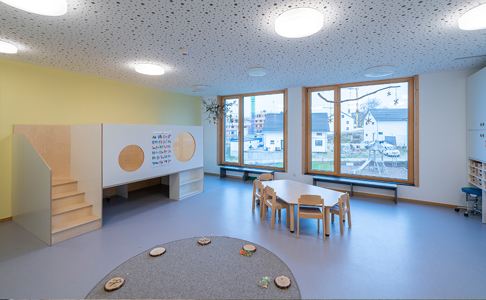 Innenperspektive Spielbereich Neubau Kinderhaus in Odelzhausen